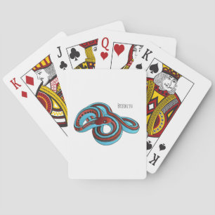 San Francisco garter snake cartoon illustration Playing Cards