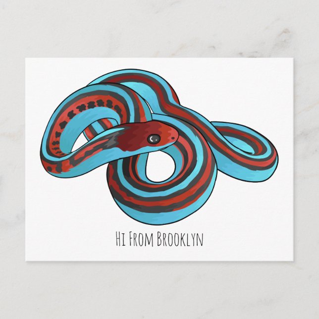 San Francisco garter snake cartoon illustration Postcard (Front)
