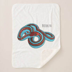 San Francisco garter snake cartoon illustration Sherpa Blanket