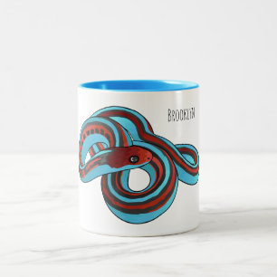 San Francisco garter snake cartoon illustration Two-Tone Coffee Mug