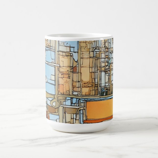 "San Francisco Girl Cartoon Mug" Coffee Mug (Center)