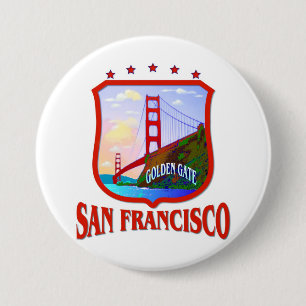 San Francisco Golden Gate 3 Inch Round Button