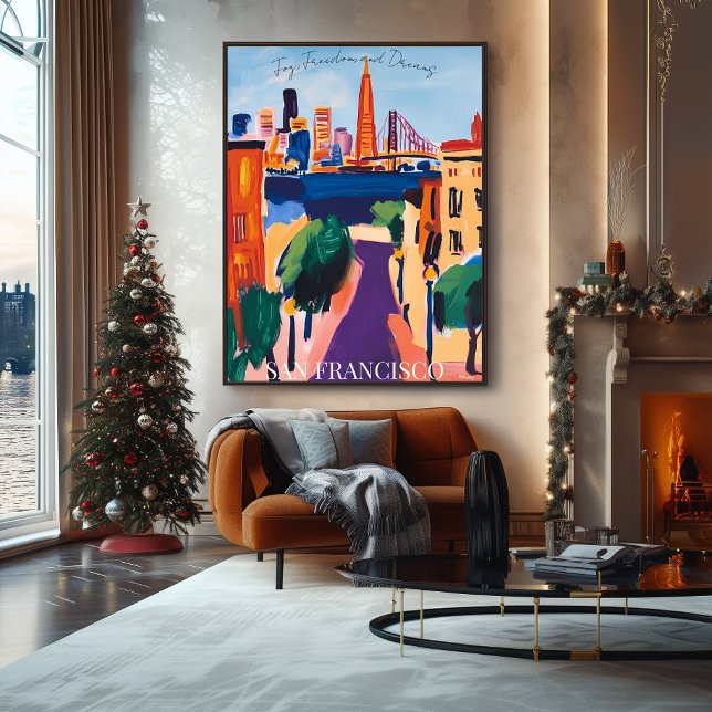 San Francisco Golden Gate and Streets in Fauvist Poster (Creator Uploaded)