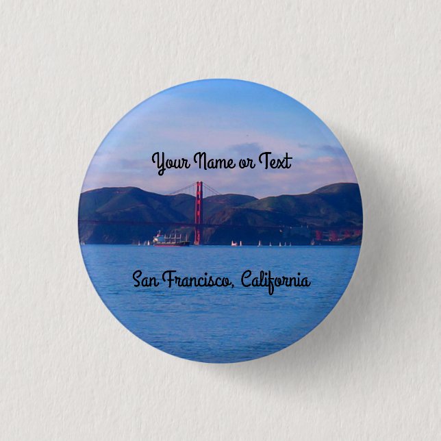San Francisco Golden Gate Bridge #1 Pinback Button (Front)