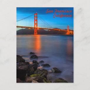 San Francisco Golden Gate Bridge at sunset Postcard