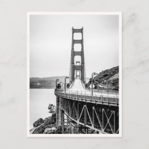 San Francisco Golden Gate Bridge Black & White Postcard