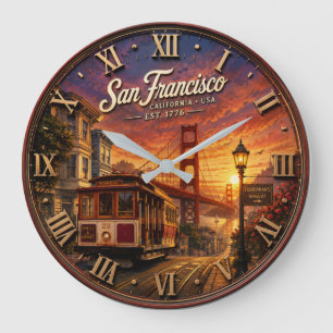 San Francisco Golden Gate Bridge California Large Clock