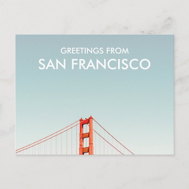 San Francisco Golden Gate Bridge Greetings From Postcard (Front)