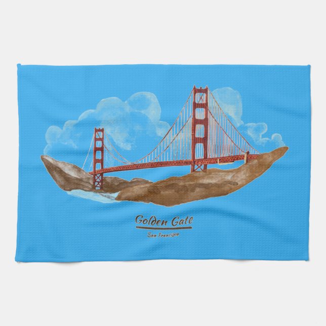 San Francisco Golden Gate Bridge Kitchen Towel (Horizontal)
