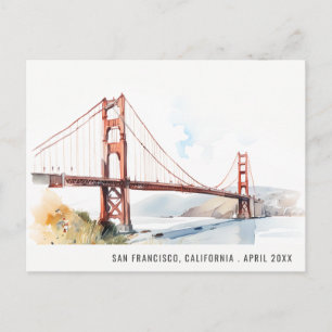 San Francisco Golden Gate Bridge Landscape Travel Holiday Postcard