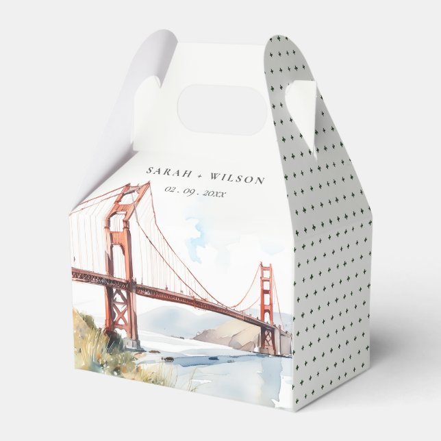 San Francisco Golden Gate Bridge Landscape Wedding Favor Box (Front Side)
