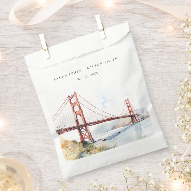 San Francisco Golden Gate Bridge Landscape Wedding Favour Bag (Clipped)