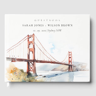 San Francisco Golden Gate Bridge Landscape Wedding Guest Book
