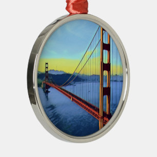 San Francisco - GOLDEN GATE - Bridge Metal Ornament