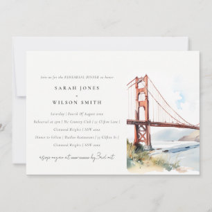 San Francisco Golden Gate Bridge Rehearsal Dinner Invitation