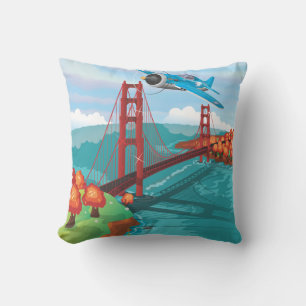 San Francisco Golden Gate Bridge Throw Pillow
