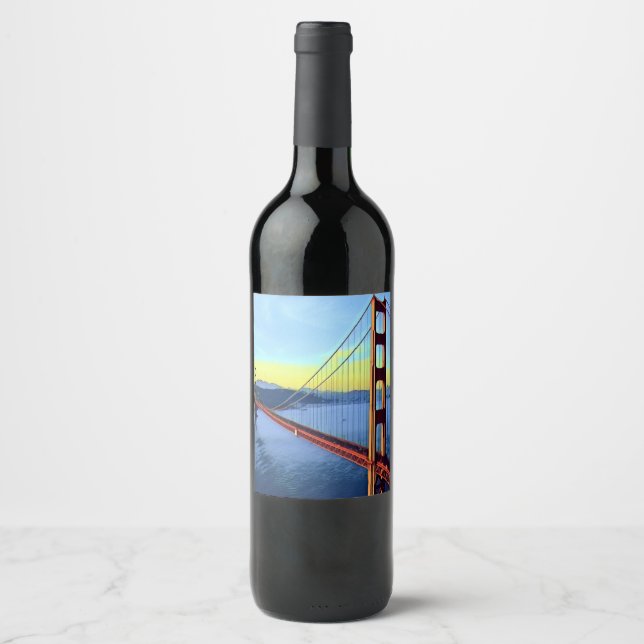 San Francisco - GOLDEN GATE - Bridge Wine Label (Front)