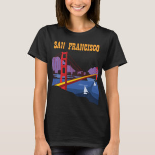 San Francisco Golden Gate Retro Travel T-Shirt
