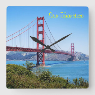 San Francisco Golden Gate Square Wall Clock