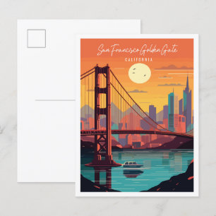 San Francisco Golden Gate vintage travel Postcard