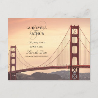 San Francisco Golden Gate Wedding Save the Date Announcement Postcard