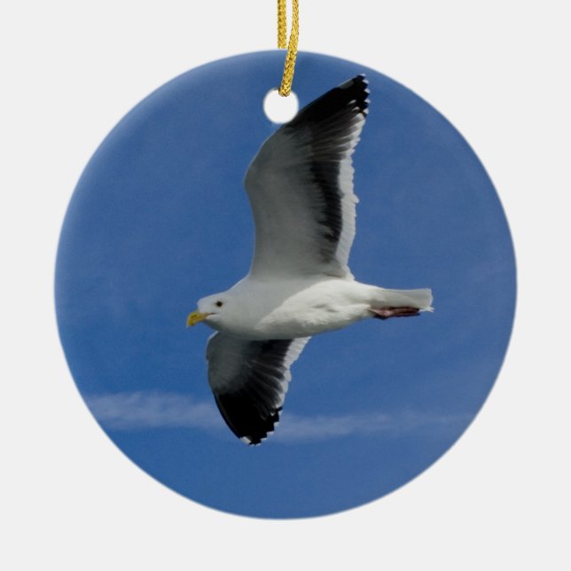 San Francisco Gull Ceramic Ornament (Front)