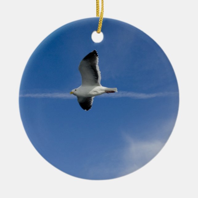 San Francisco Gull Ceramic Ornament (Front)