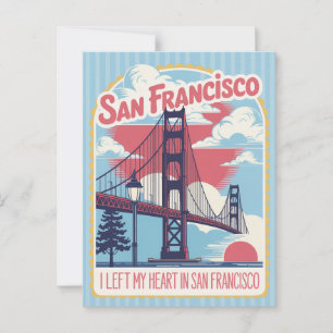 San Francisco "I Left My Heart" Golden Gate Bridge Postcard
