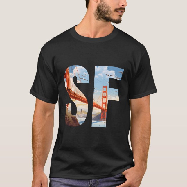 San Francisco Iconic Golden Gate Bridge Sf Shoreli T-Shirt (Front)