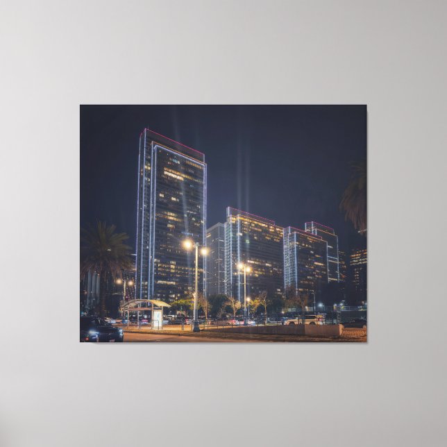 San Francisco Illuminated Cityscape at Night Canvas Print (Front)