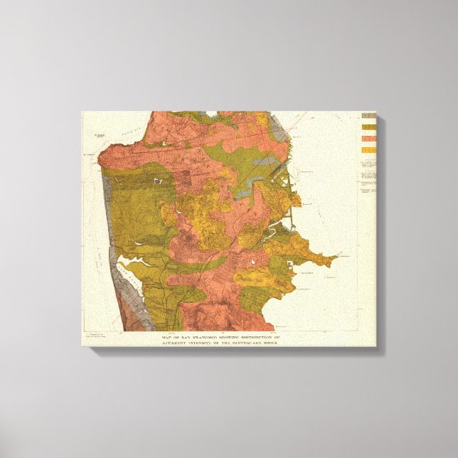 San Francisco intensity of earthquake Canvas Print (Front)