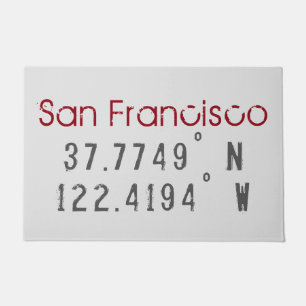 San Francisco Latitude Longitude Doormat