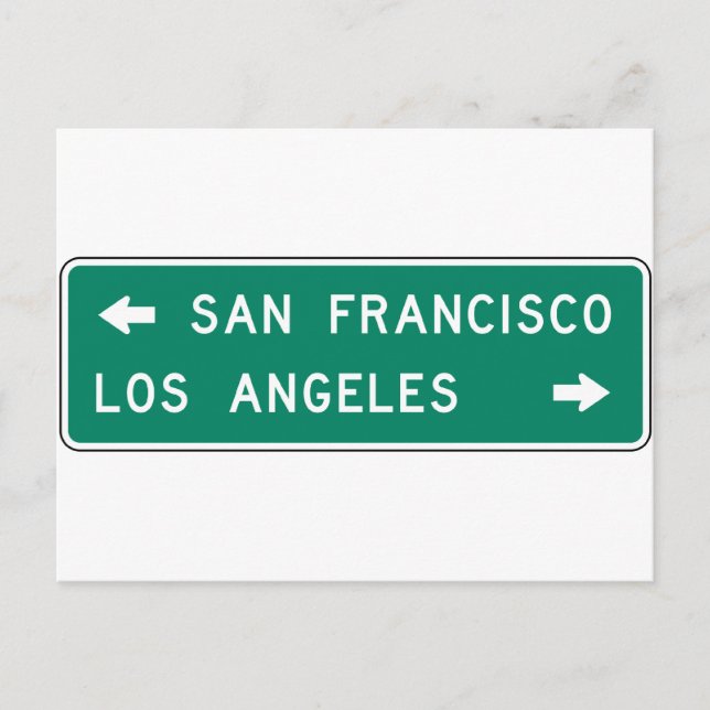 San Francisco Los Angeles Highway Sign Postcard (Front)