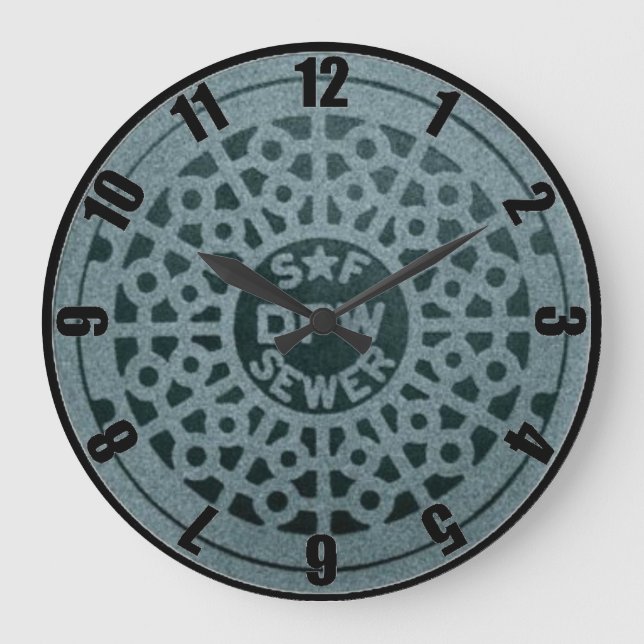 San Francisco Man Hole Cover Customized Clock (Front)