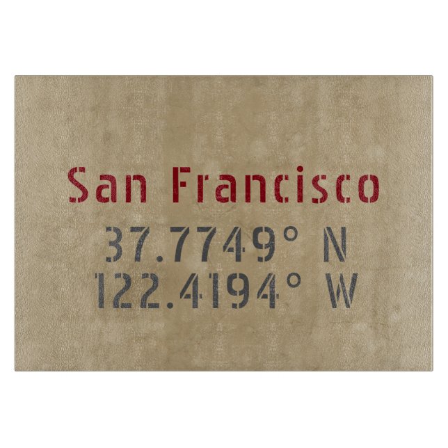 San Francisco Map Coordinates Urban Cutting Board (Front)