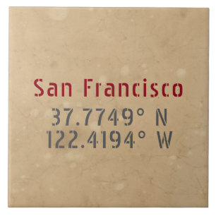 San Francisco Map Coordinates Urban Tile