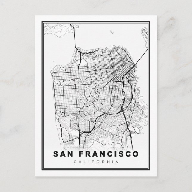 San Francisco Map Postcard (Front)