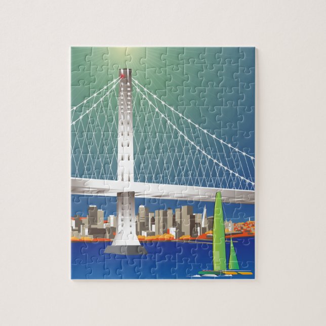 San Francisco New Oakland Bay Bridge Cityscape Jigsaw Puzzle (Vertical)