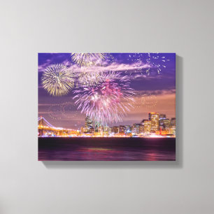San Francisco New Year Fireworks Canvas Print