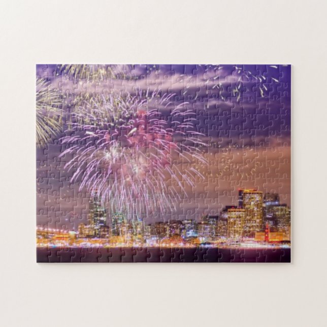 San Francisco New Year Fireworks Jigsaw Puzzle (Horizontal)