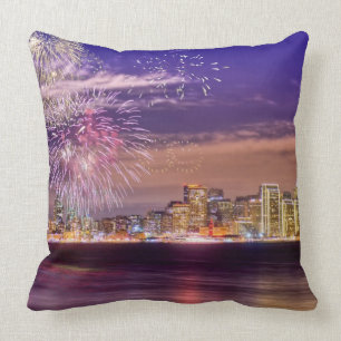 San Francisco New Year Fireworks Throw Pillow
