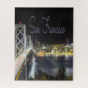 San Francisco Night Sky Line Golden Gate Bridge Jigsaw Puzzle