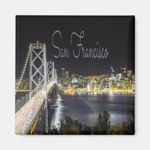 San Francisco Night Sky Line Golden Gate Bridge Magnet