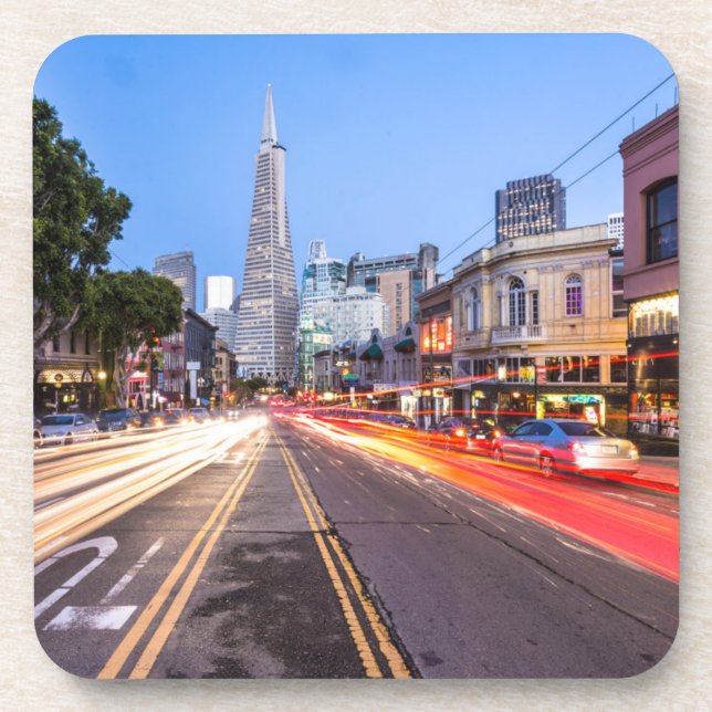 San Francisco North Beach Motion Blur Traffic Coaster (Front)