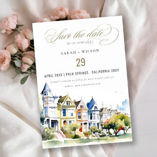San Francisco Painted Ladies Landscape Wedding Save The Date