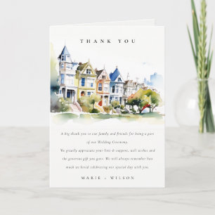 San Francisco Painted Ladies Landscape Wedding Thank You Card