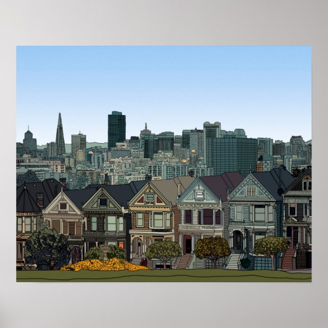 San Francisco Painted Ladies Poster (Front)