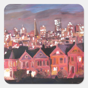 San Francisco - Painted Ladies Square Sticker