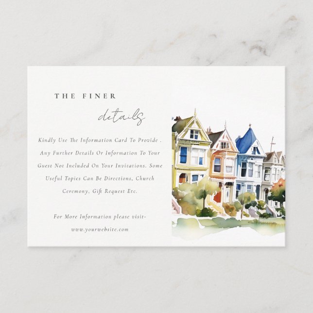 San Francisco Painted Ladies Wedding Details Enclosure Card (Front)