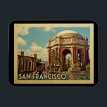 San Francisco Palace California Vintage Travel Magnet<br><div class="desc">San Francisco Palace California design in Vintage Travel style featuring the Palace of Fine Arts.</div>